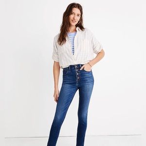 Madewell - 9” high rise skinny with front buttons